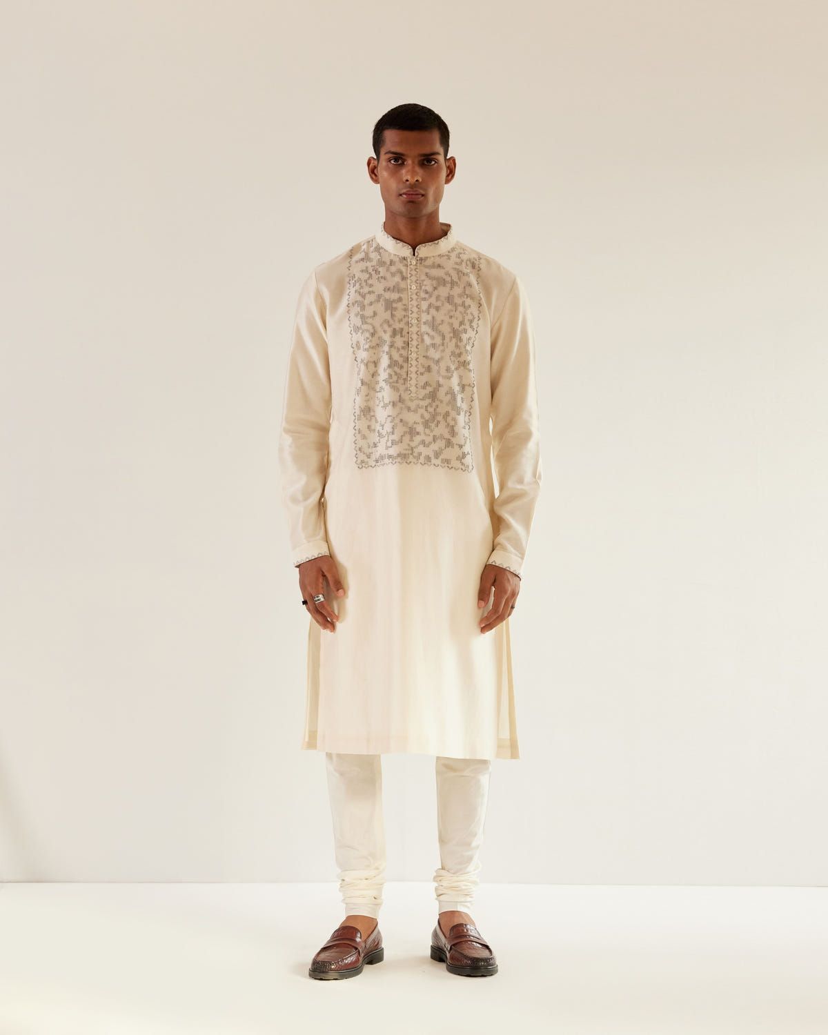 Camo-Block Yoke Embroidery Kurta Set - image 3