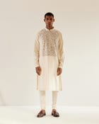 Camo-Block Yoke Embroidery Kurta Set view 3