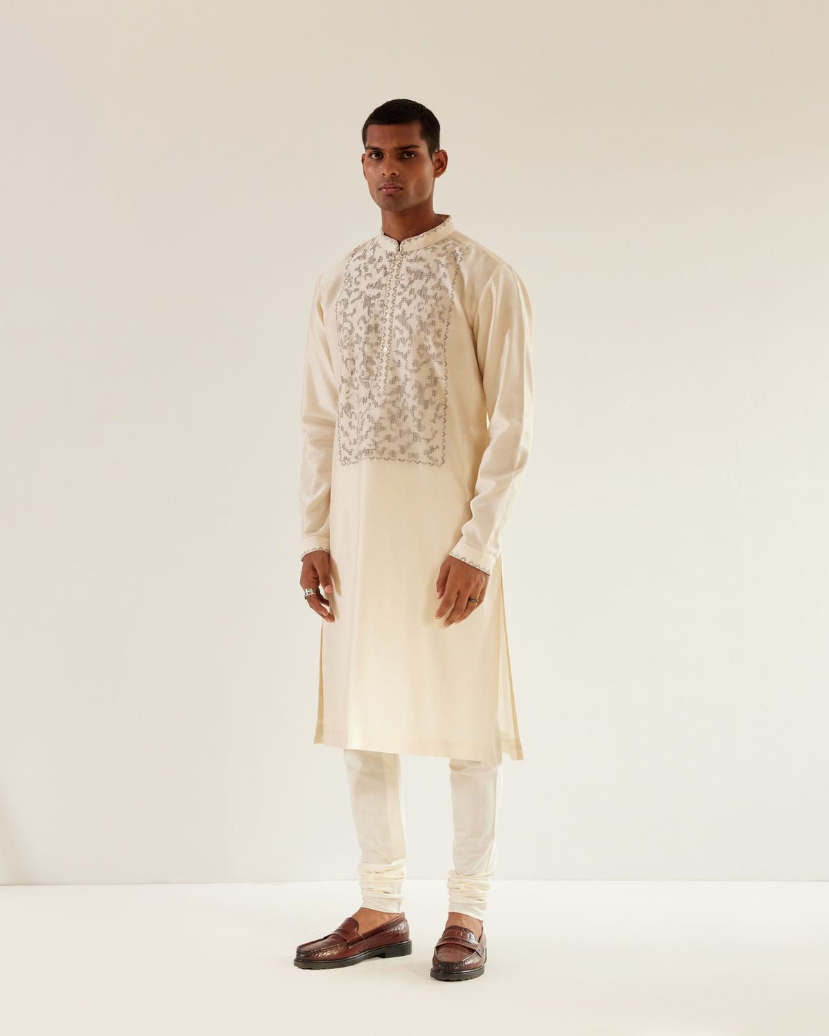 Camo-Block Yoke Embroidery Kurta Set - image 5