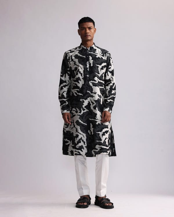 Countrymade India — SHADOW CAMO PRINTED KURTA