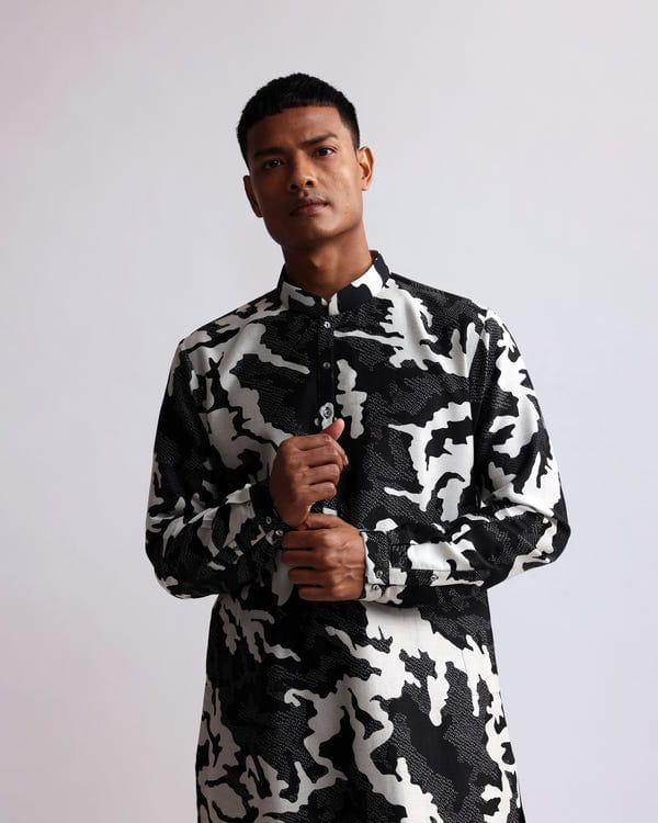 Countrymade India — SHADOW CAMO PRINTED KURTA