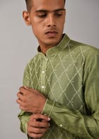 Diamond Pattern Hand Embroidered Kurta Set view 5