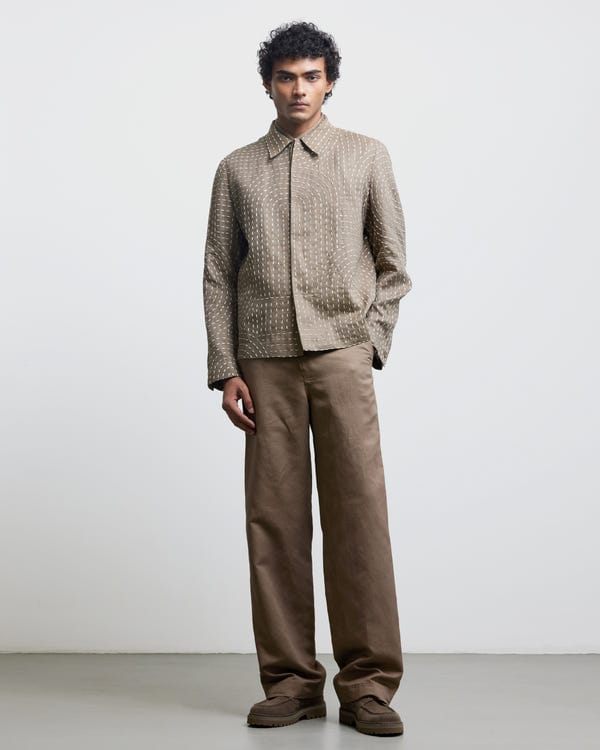 Countrymade India — BAUHAUS KANTHA BEIGE JACKET
