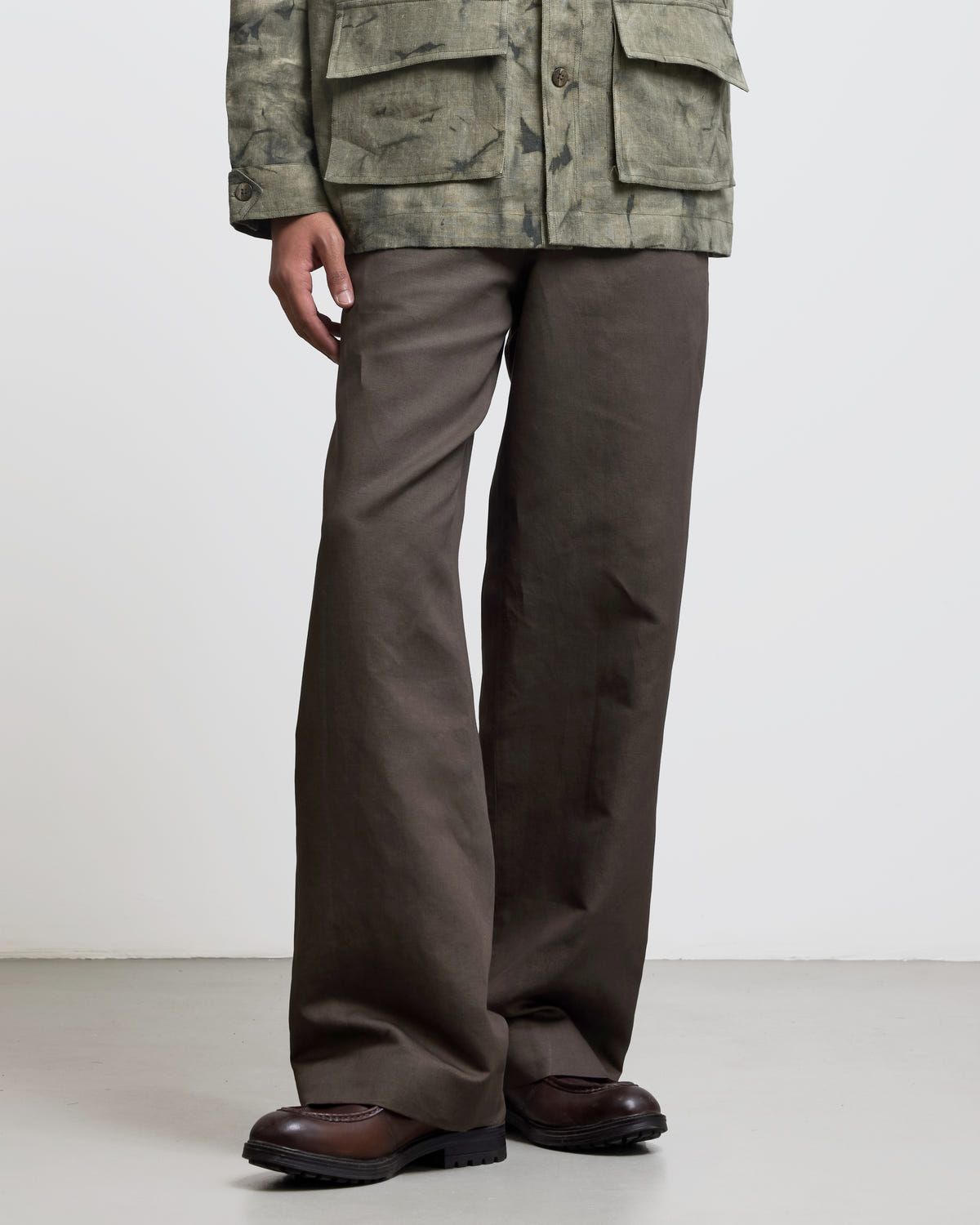OLIVE TWILL PANTS - image 1