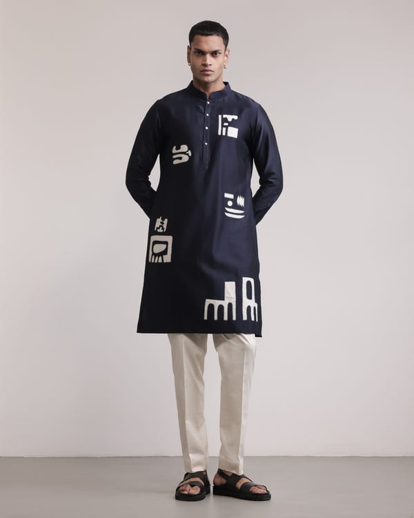 Countrymade India — Urban Fossil Scattered Patchwork Kurta Set