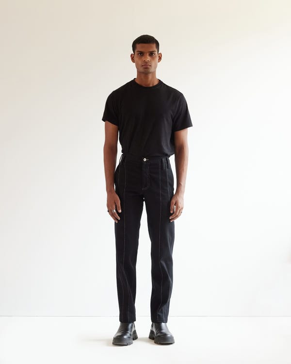 Countrymade India — Dart Embroidered Denim Black