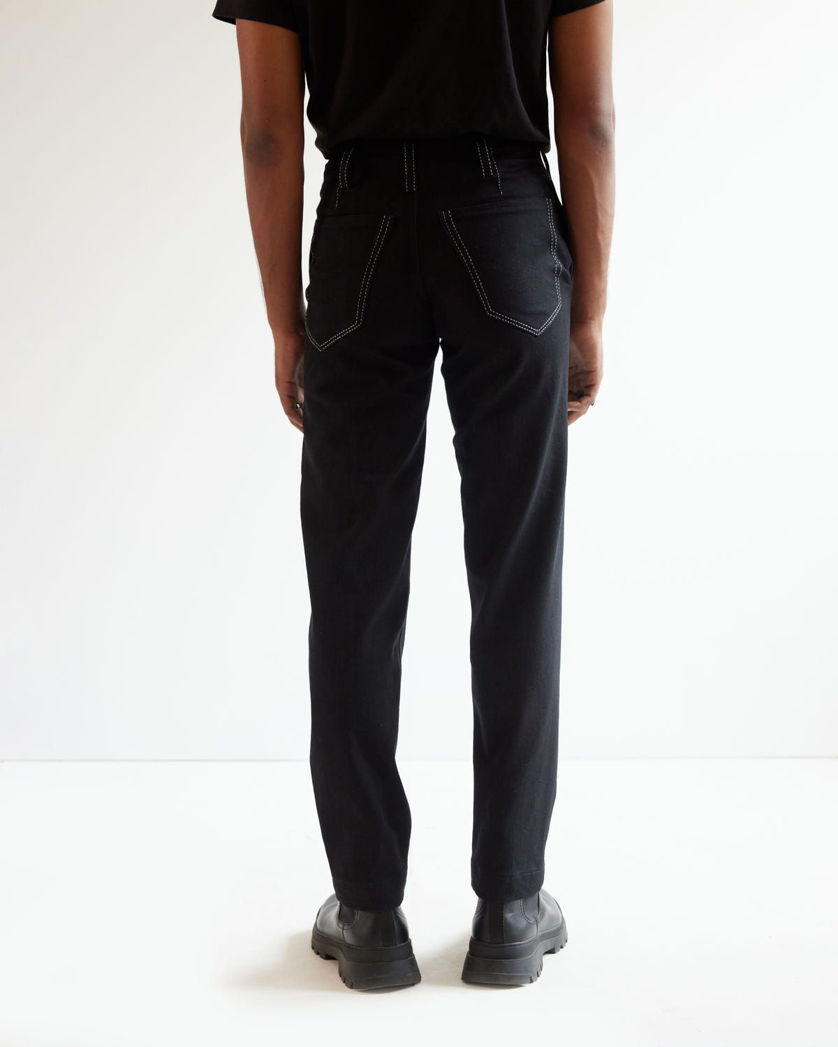 Dart Embroidered Denim Black - image 4