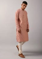Diamond Pattern Embroidered Kurta Set view 1