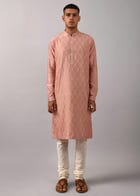 Diamond Pattern Embroidered Kurta Set view 2