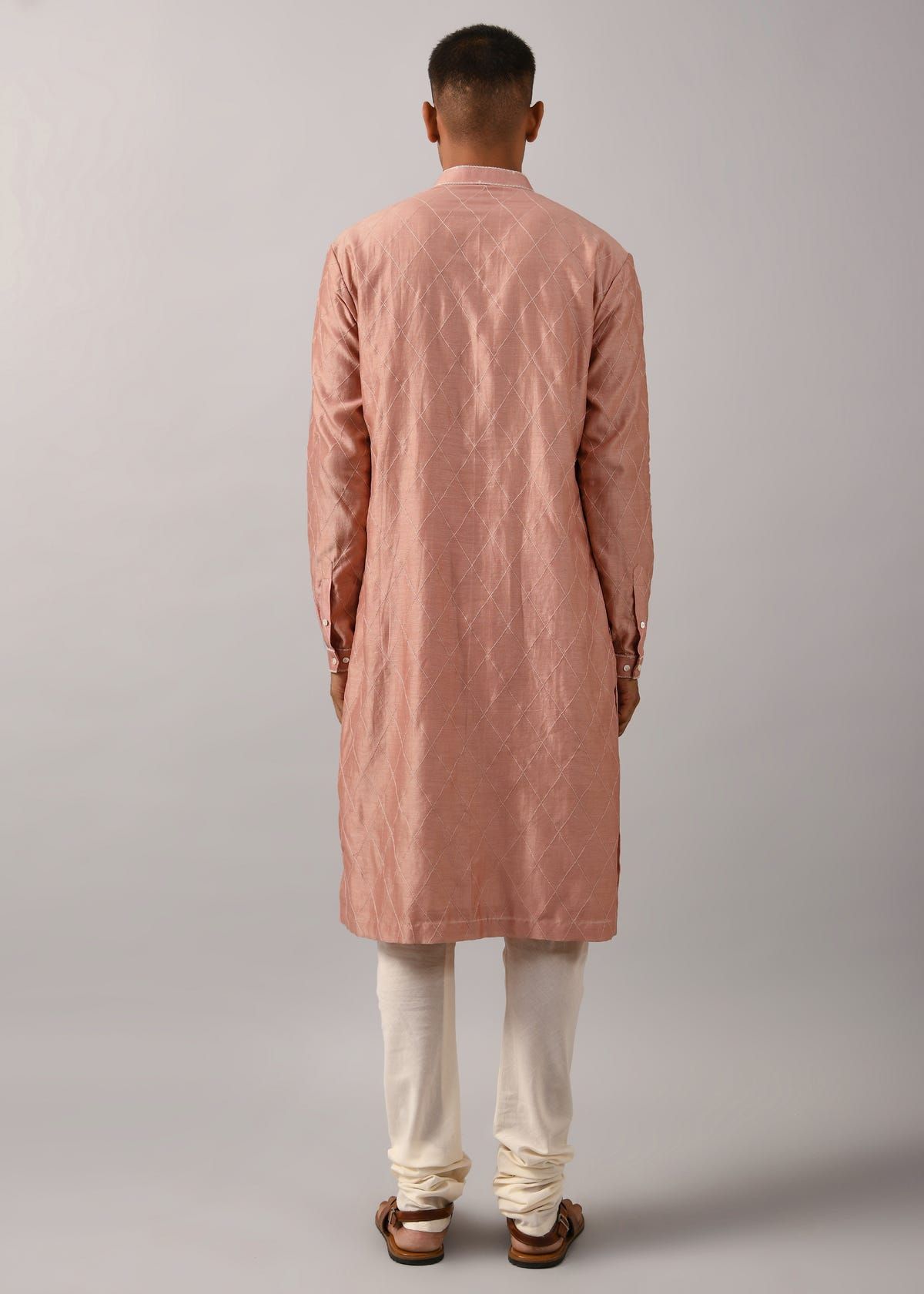 Diamond Pattern Embroidered Kurta Set - image 4
