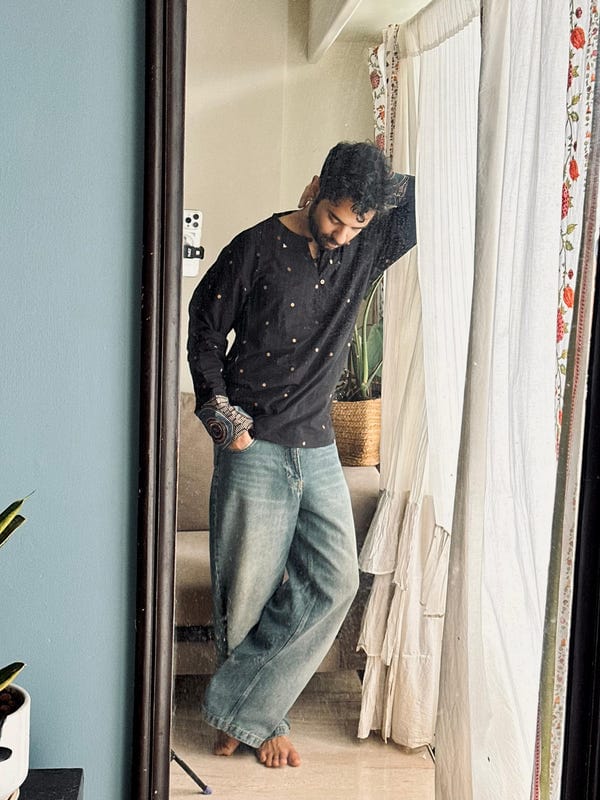 Darwaza — Black Short Kurta