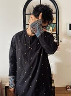 Black Short Kurta view 3