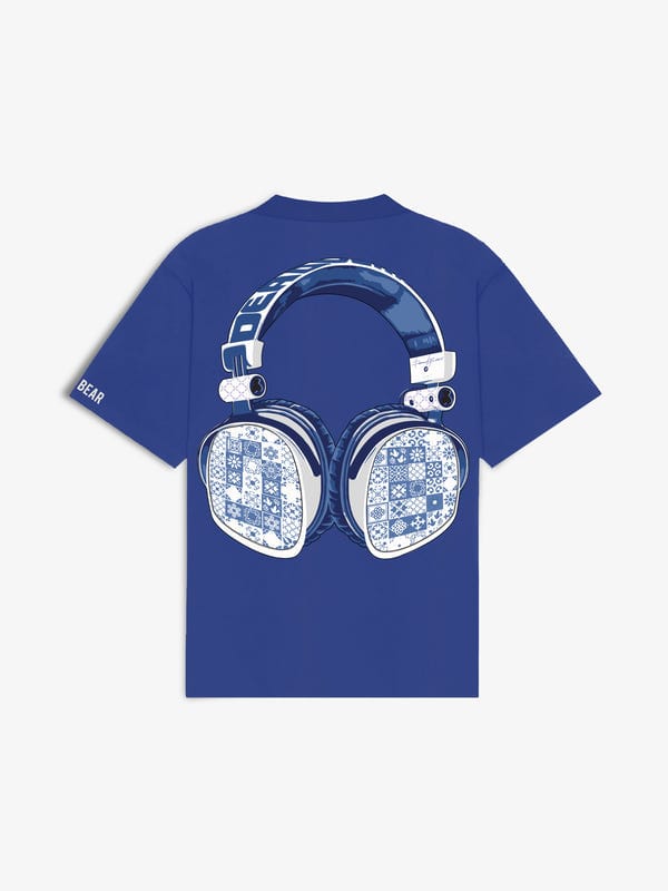 Deadbear — The Headphone Tee Royal Blue