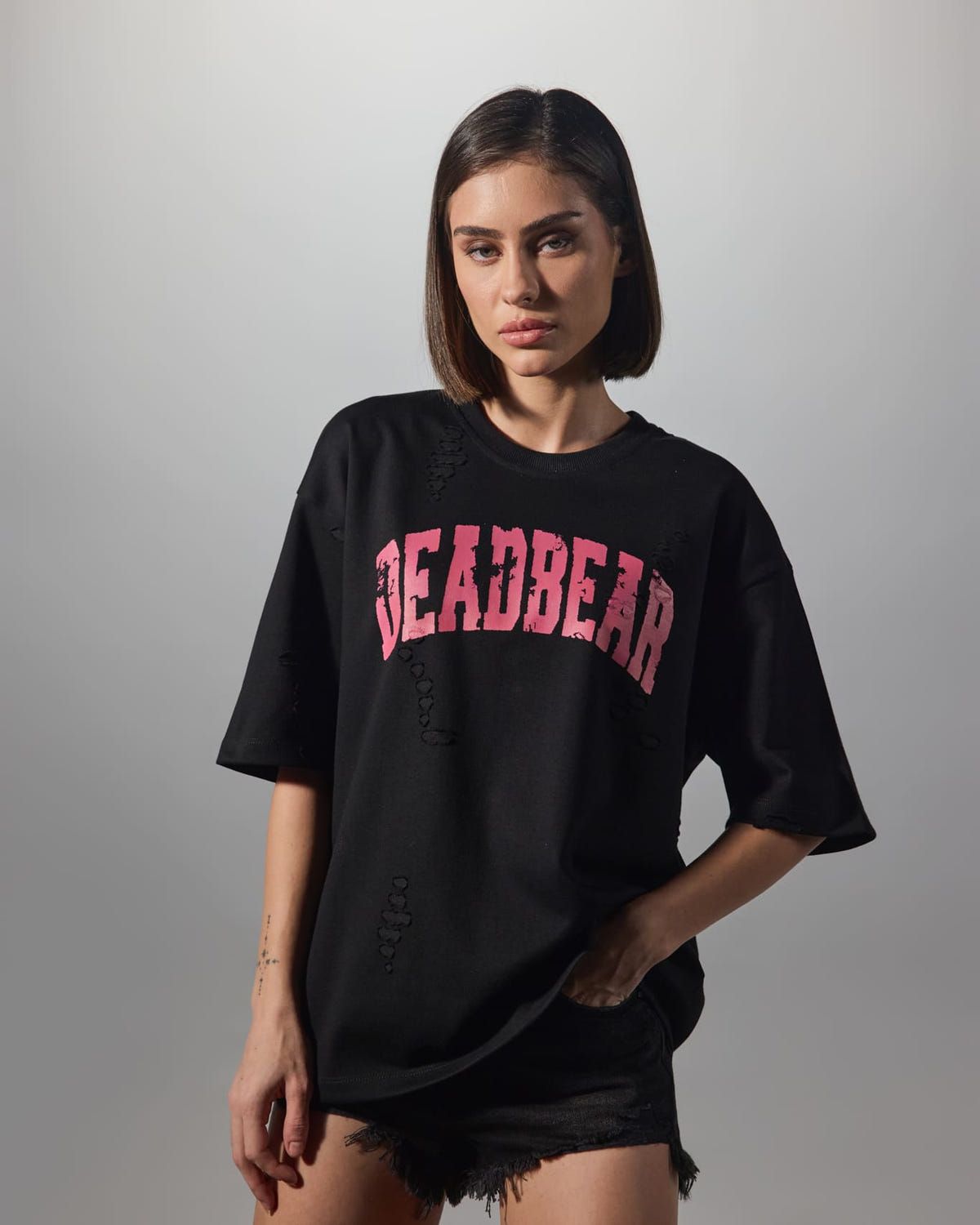 Distressed Black Tee - image 4