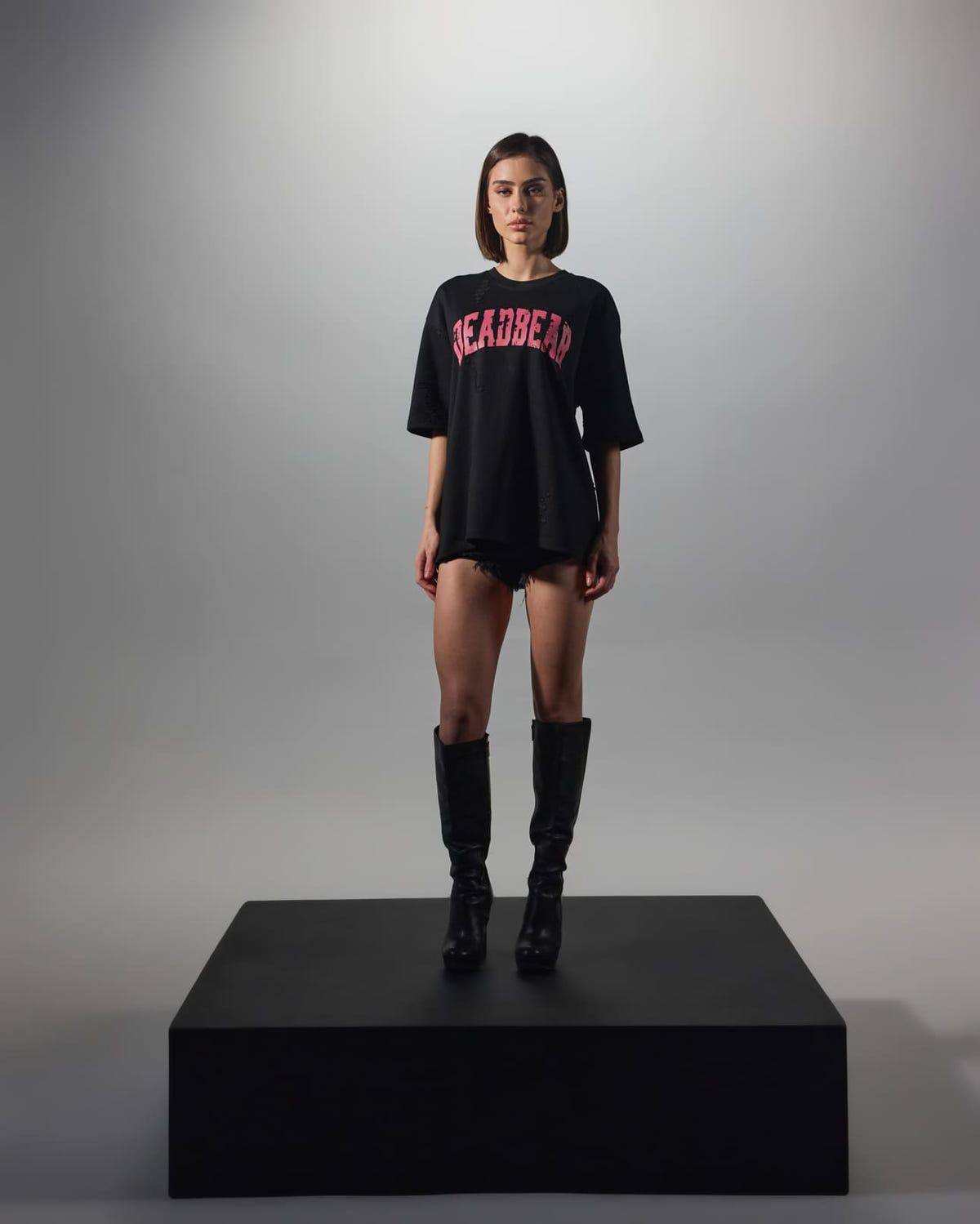 Distressed Black Tee - image 7