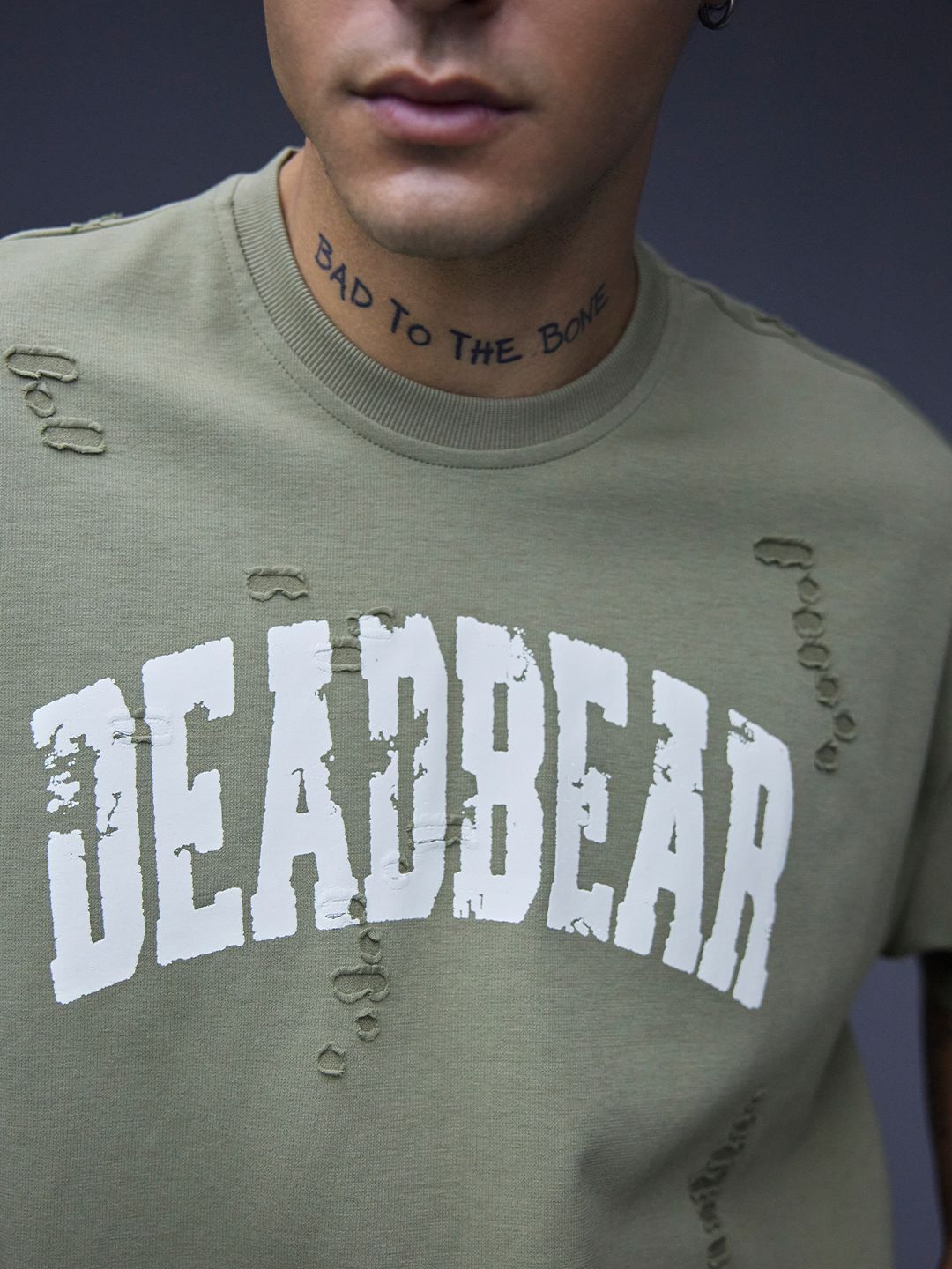 Distressed Olive Tee - image 6
