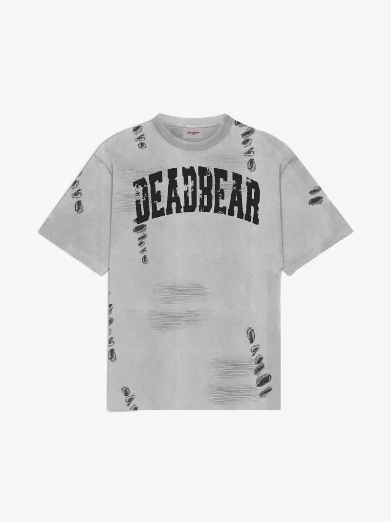 Distressed Washed Grey Tee