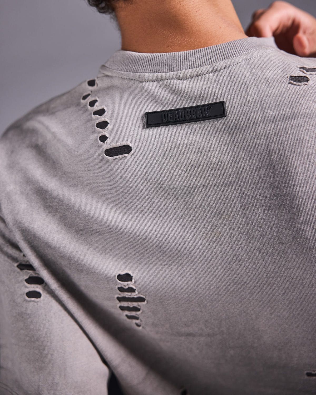 Distressed Washed Grey Tee - image 7