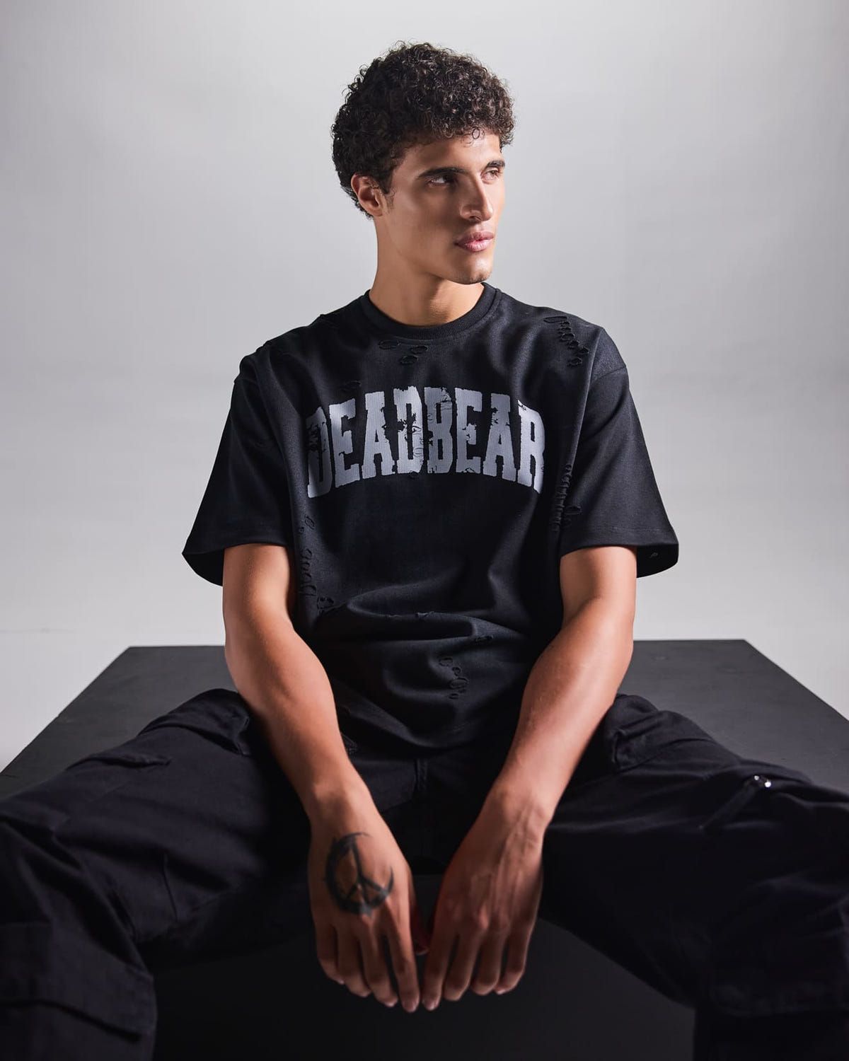 Distressed Washed Black Tee - image 4