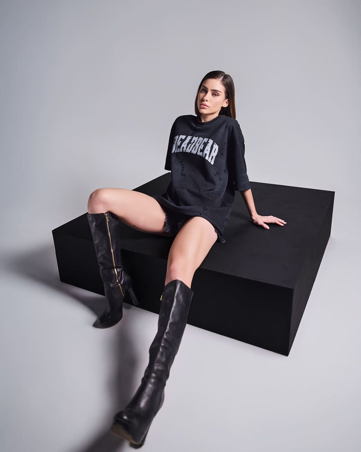 Distressed Washed Black Tee - image 6