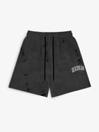 Distressed Washed Black Shorts view 1