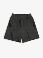 Distressed Washed Black Shorts view 2