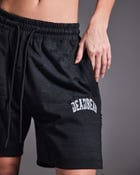Distressed Washed Black Shorts view 3