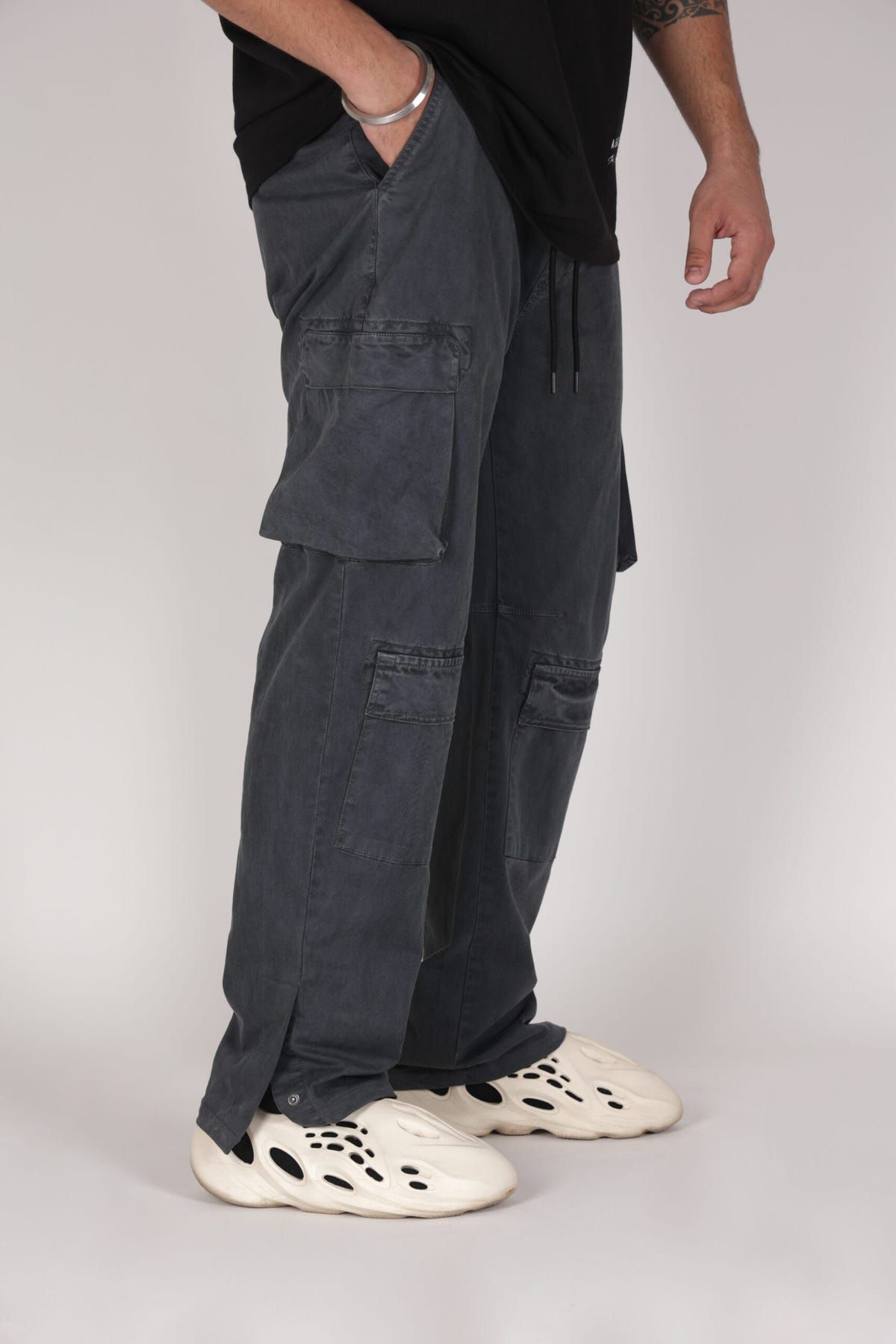 Washed Grey Cargo Pants - image 3