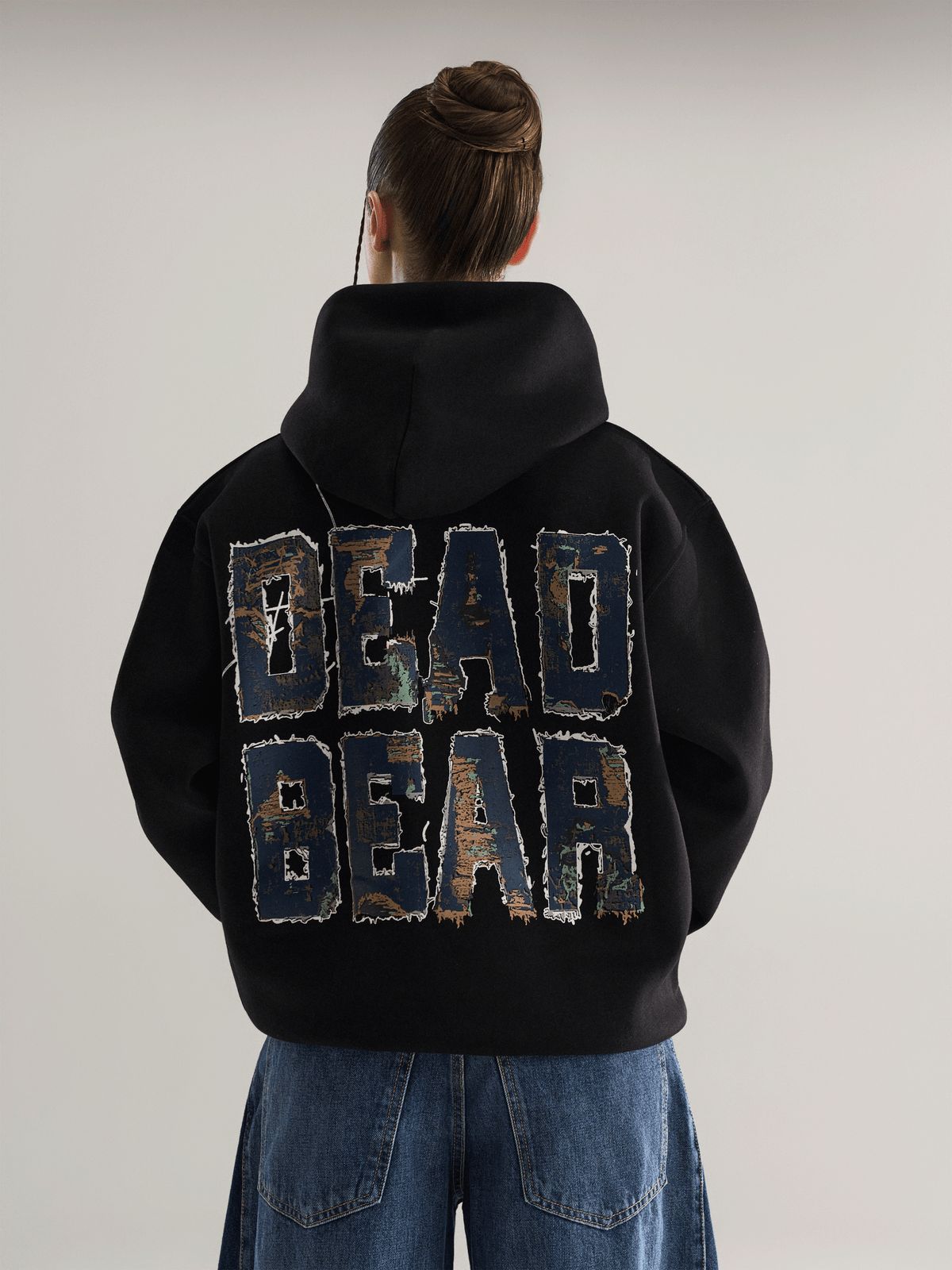 Fake Denim Hoodie Black - image 3