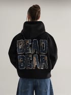 Fake Denim Hoodie Black view 3