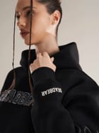 Fake Denim Hoodie Black view 5