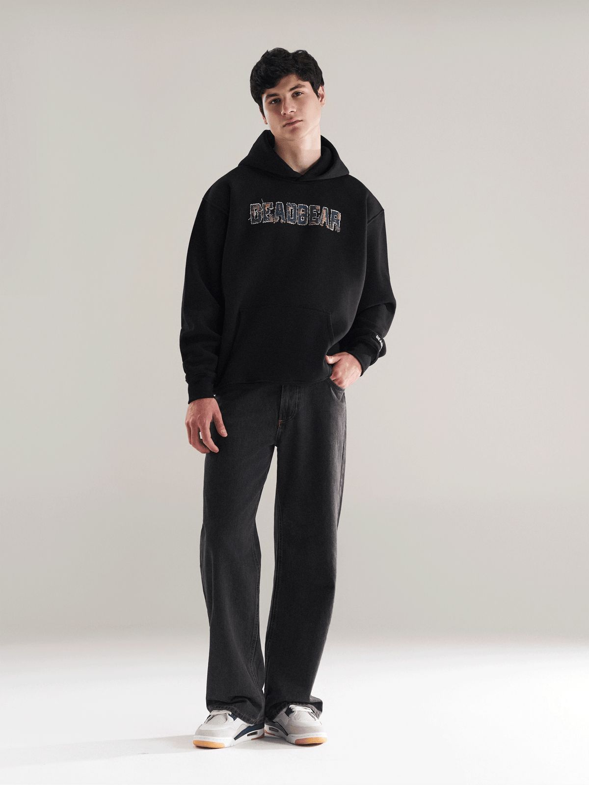 Fake Denim Hoodie Black - image 8