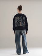 Fake Denim Sweatshirt Navy view 3