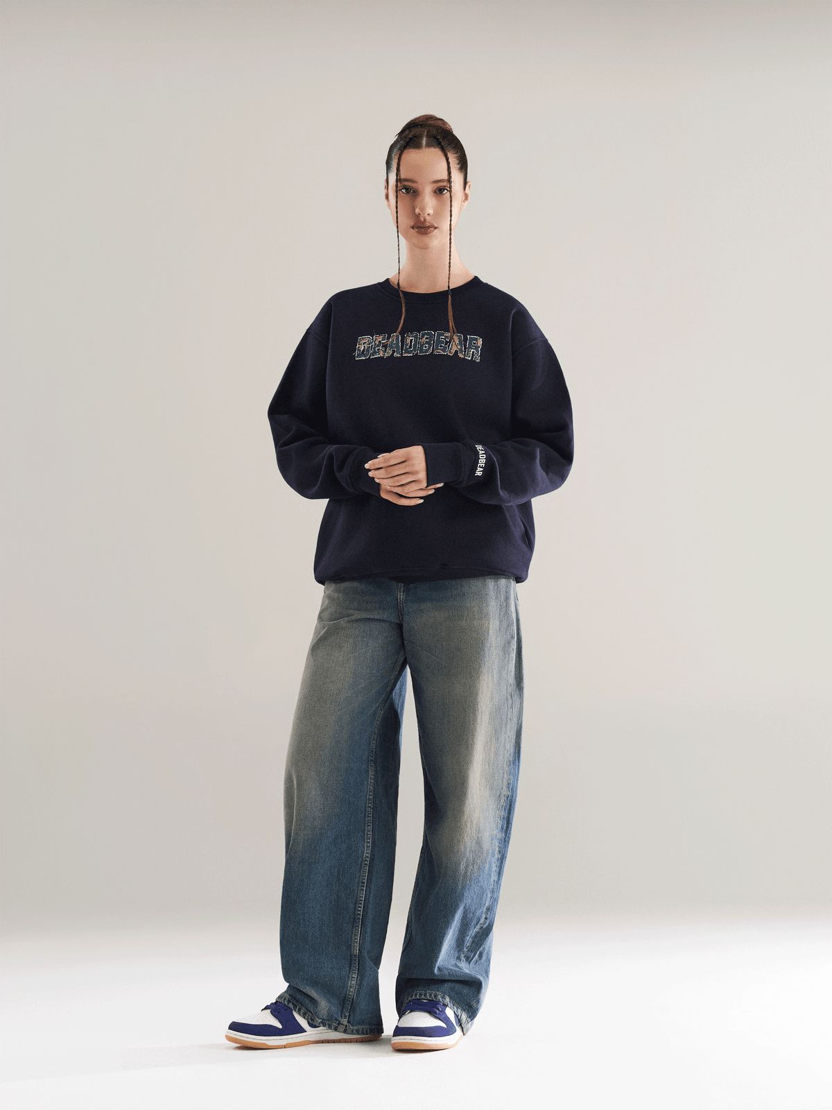 Fake Denim Sweatshirt Navy - image 4