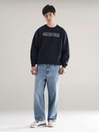 Fake Denim Sweatshirt Navy view 8
