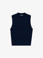 Waffle Tank Navy view 2