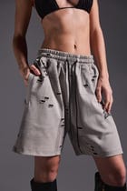 Distressed Washed Grey Shorts view 10