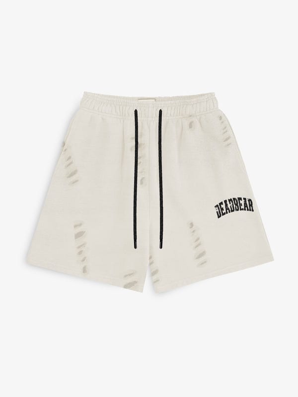Deadbear — Distressed Cream White Shorts