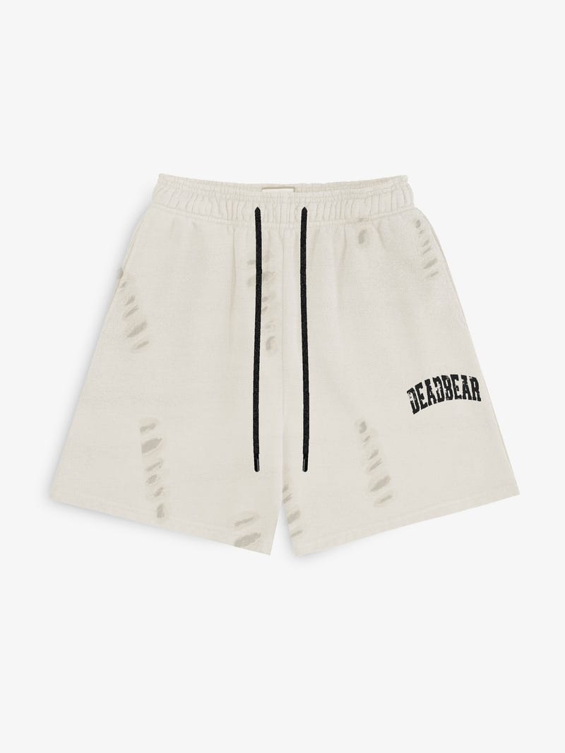 Distressed Cream White Shorts