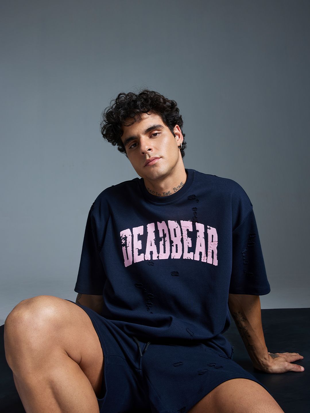 Distressed Navy Tee - image 3