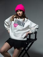 Cream White Graphic Hoodie view 4