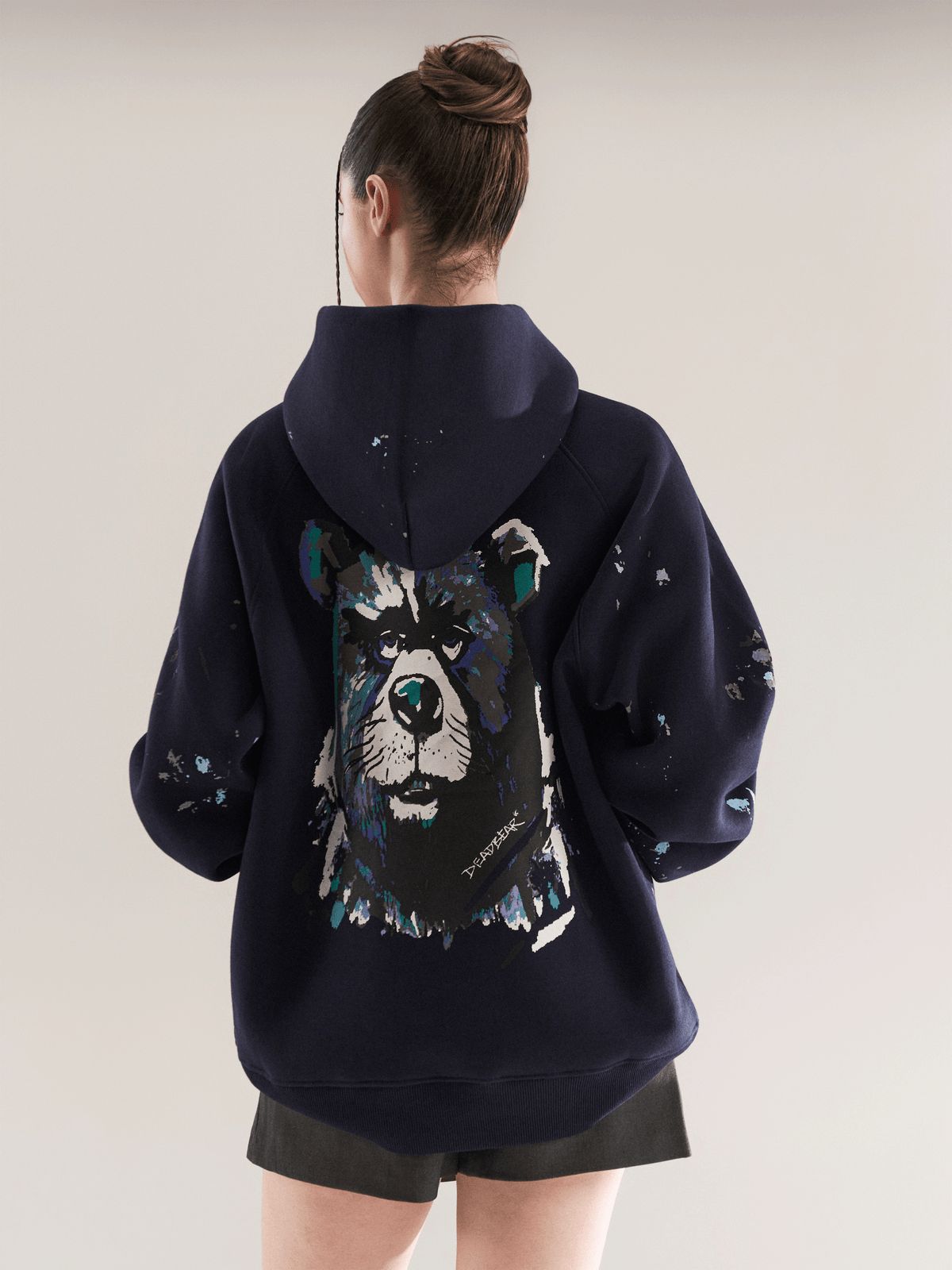 Grumpy Bear Hoodie Navy - image 3