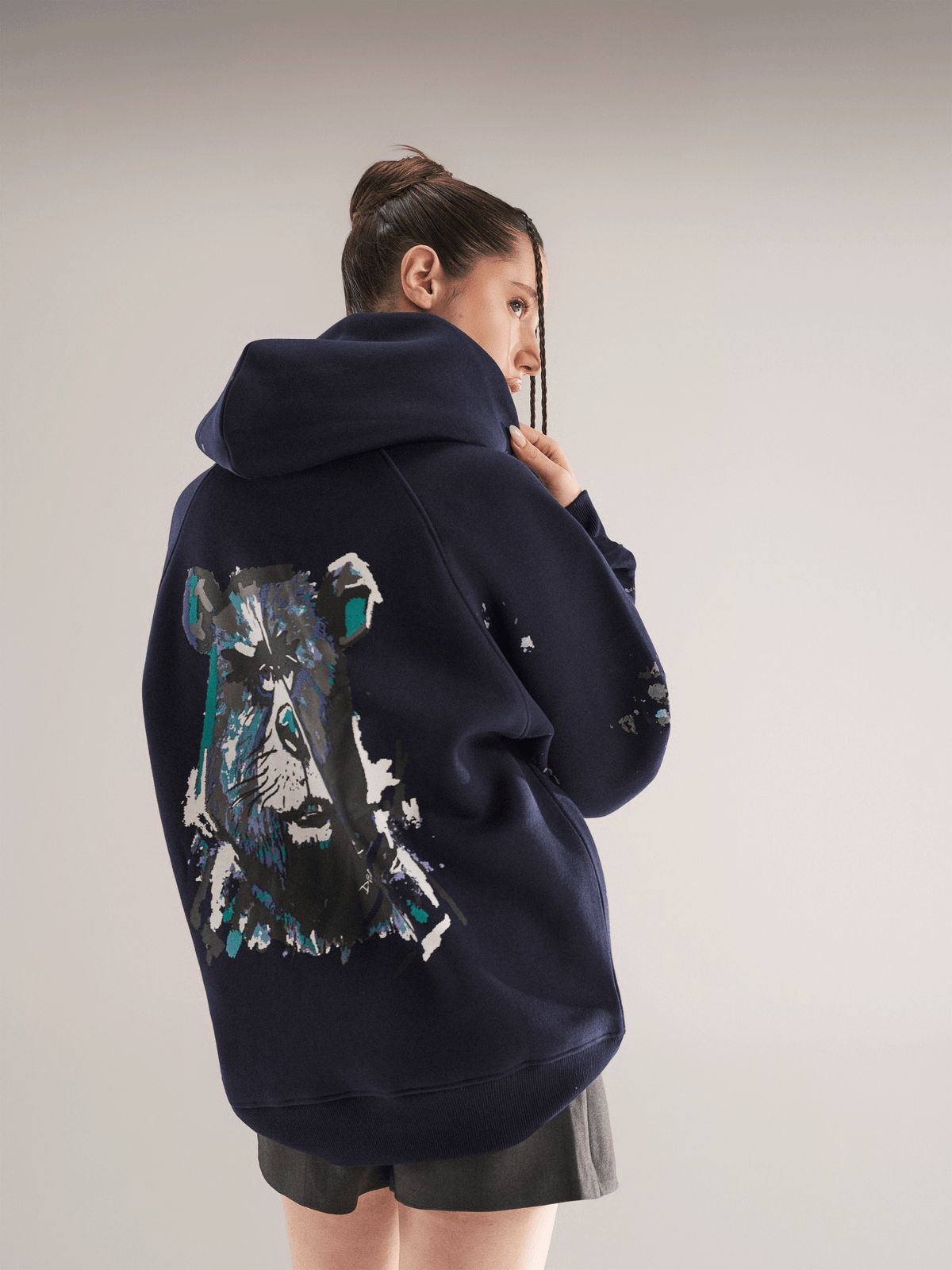 Grumpy Bear Hoodie Navy - image 8