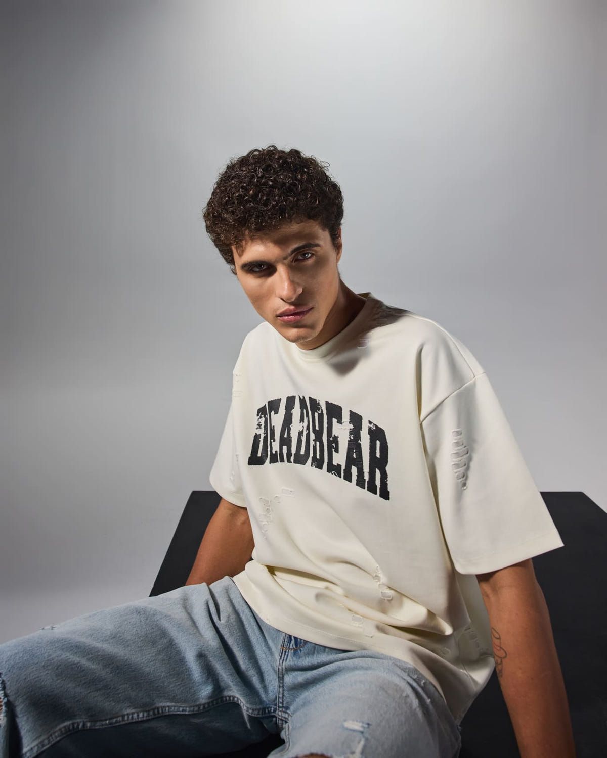 Distressed Cream White Tee - image 4