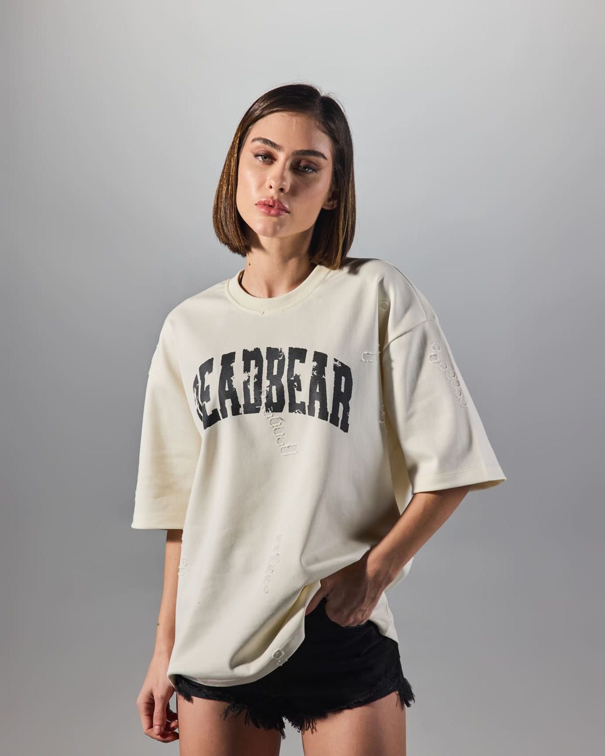 Distressed Cream White Tee - image 5