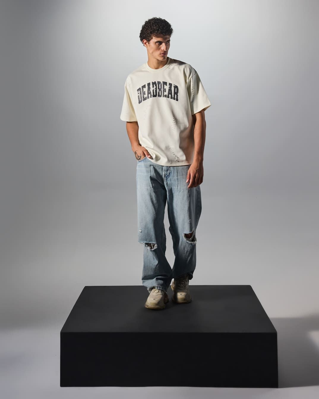Distressed Cream White Tee - image 7