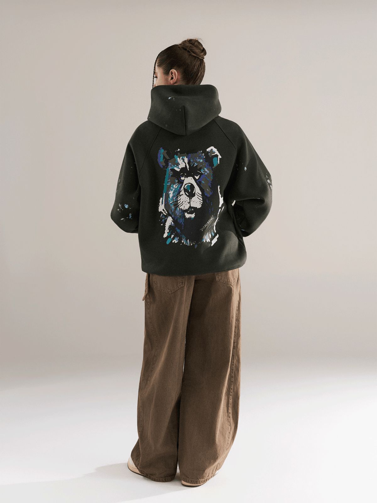 Grumpy Bear Hoodie Olive - image 5