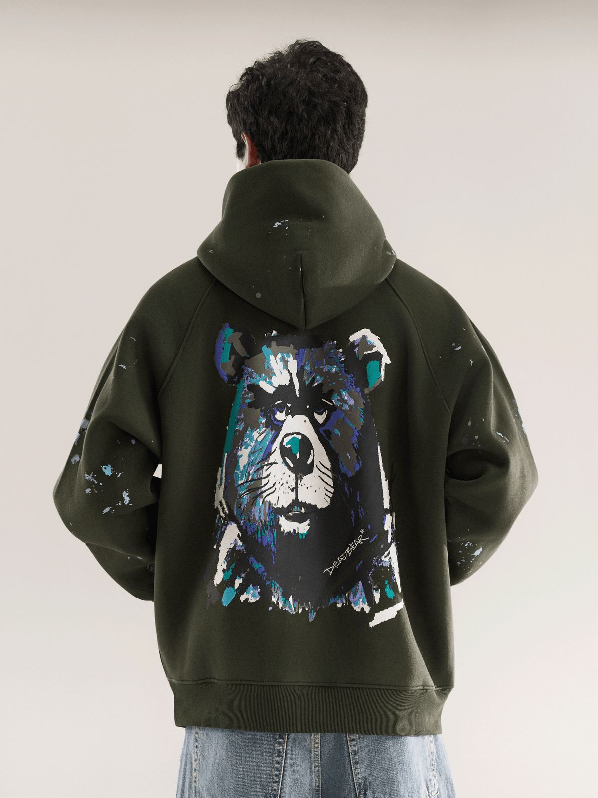 Grumpy Bear Hoodie Olive - image 8