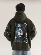 Grumpy Bear Hoodie Olive view 8