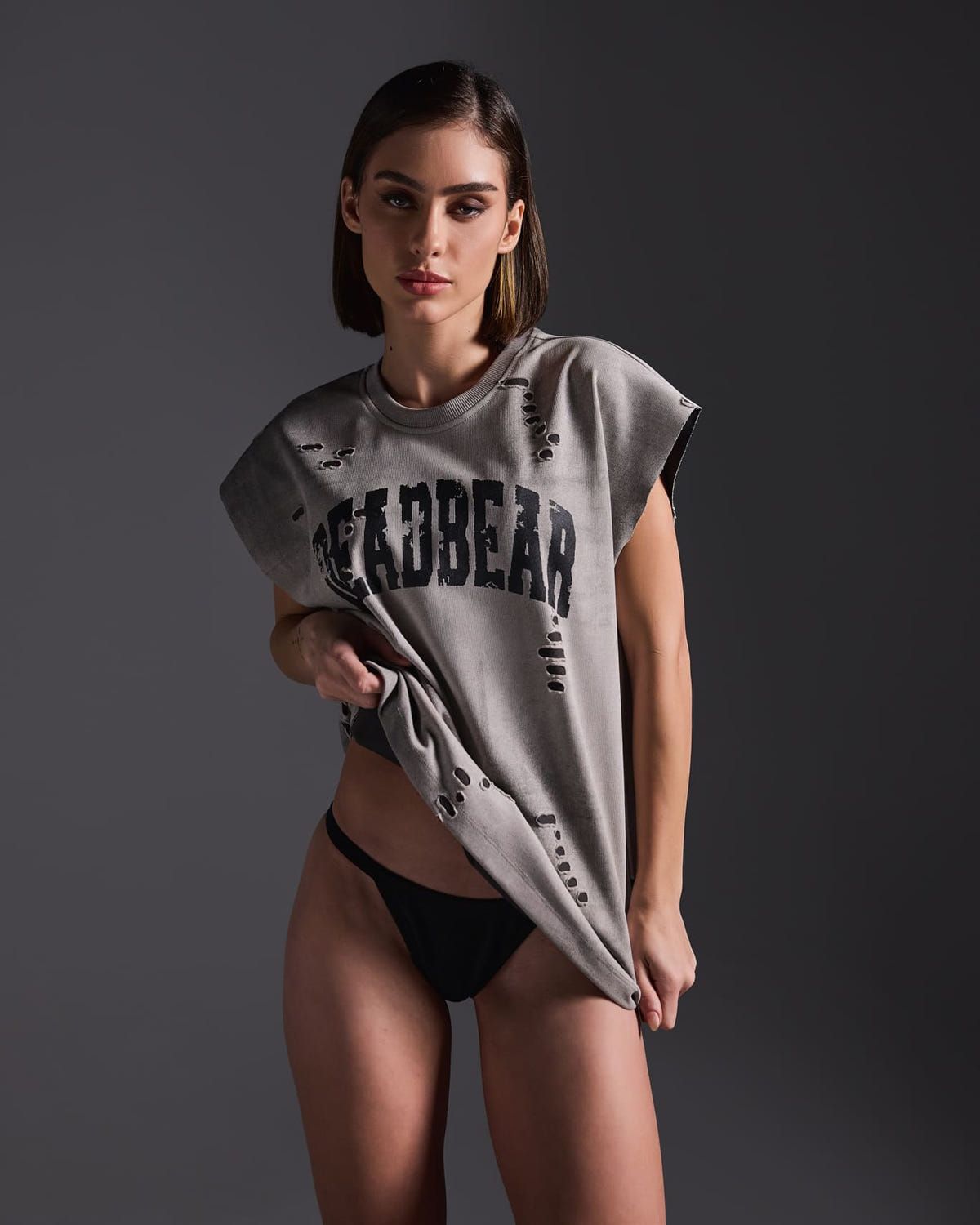 Distressed Washed Grey Tank - image 5